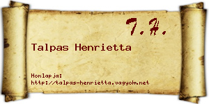 Talpas Henrietta névjegykártya